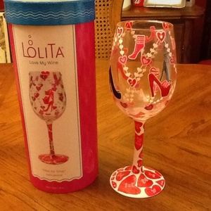 NIB Retired Lolita Wine Glass Hot To Trot